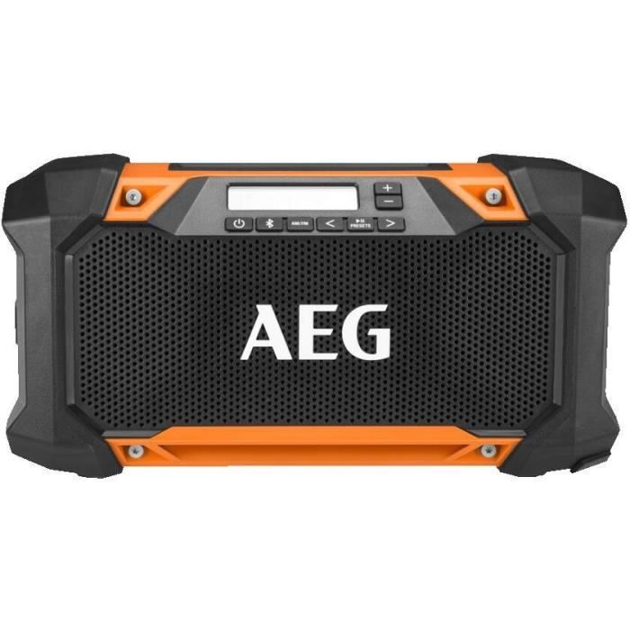 AEG - Radio 18V, connexion bluetooth, connexion jusqu'a 30 metres, 30W, prise USB, rÈsistance IP54, sans batt. ni charg. - BRSP18-0