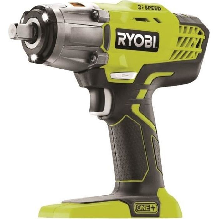 RYOBI - Boulonneuse a chocs 18V ONE+ - 3 modes : 180/240/400 Nm - emmanchement carrÈ 1/2 - Avec 1 adaptateur 1/4'' - R18IW3-0