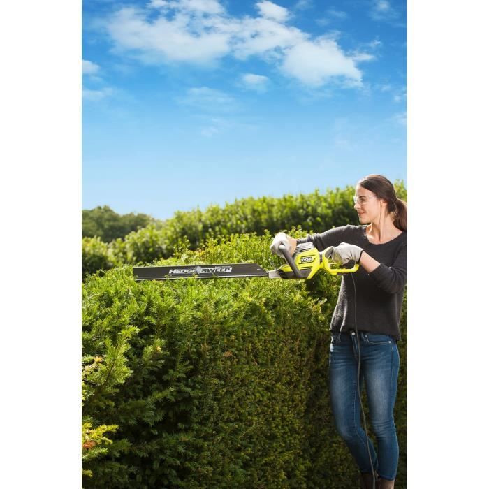Taille-haies électrique filaire 800 W RYOBI RHT8165RL - lames 65 cm - écartement 34 mm - poignée arriere rotative - HedgeSweep