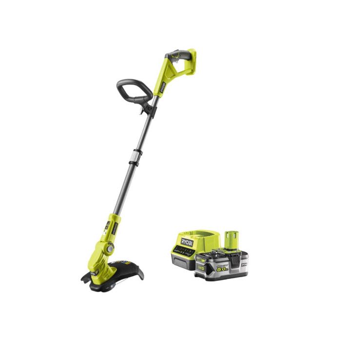 RYOBI - Coupe-bordures 18V - Ø coupe 25-30 cm - Ø fil 1 x 1,6 mm - tube télescopique - batterie 5,0 Ah & chargeur - RLT183250F