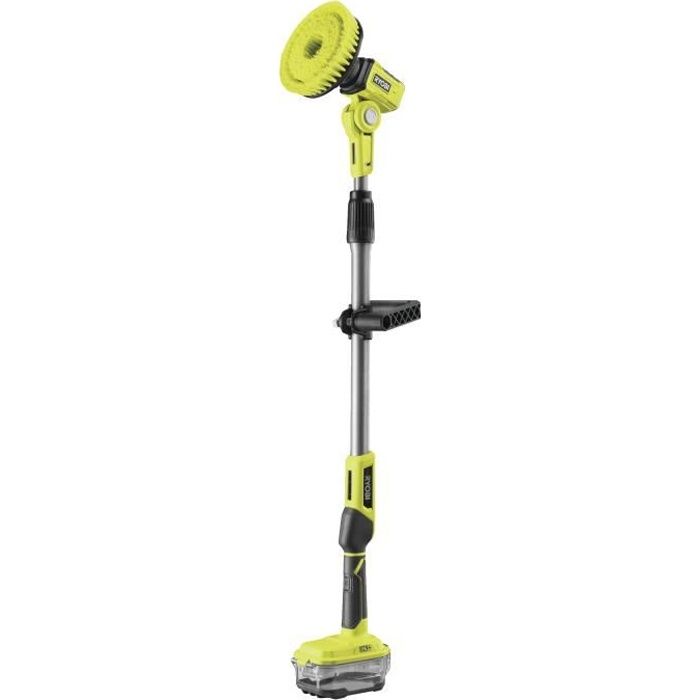 RYOBI - Brosse motorisÈe tÈlescopique 18V ONE+ - diam. 150 mm - perche 1 m a 1,4 m - IPX7 + 1 brosse moyenne & 1 mousse - R18TPS-0