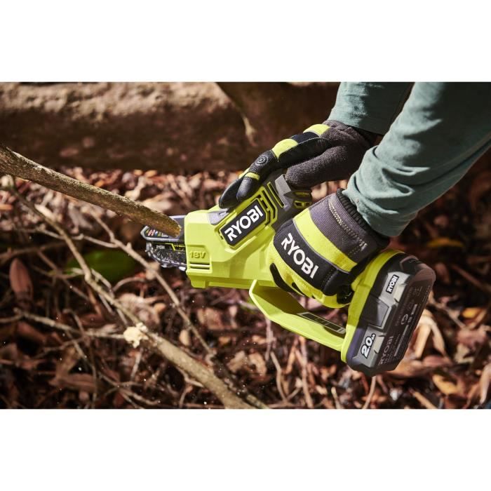 RYOBI - Élagueur a main 18V - Brushless - guide 10 cm - 6 m/s - tendeur sans outil - vendu sans batterie ni chargeur - RY18PSX10A-0