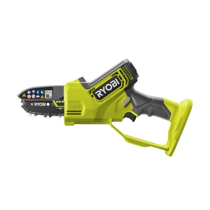 RYOBI - Élagueur a main 18V ONE+ - Brushless- guide 10 cm - 6 m/s - tendeur sans outil + batterie 2,0 Ah & chargeur - RY18PSX10A-120