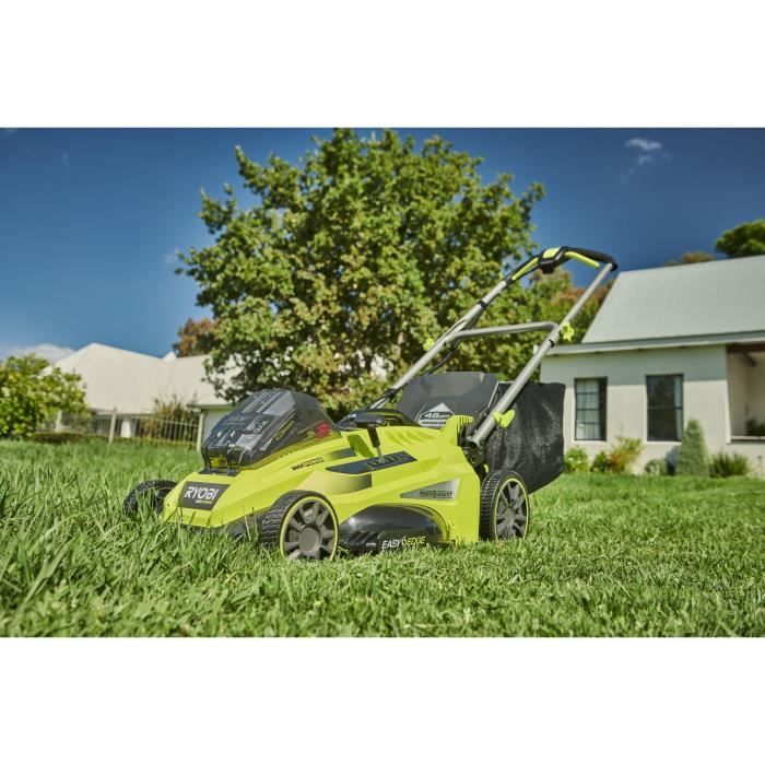 RYOBI - Tondeuse 36V MAXPOWER Power Assist Brushless - Ø coupe 46 cm - ramassage/mulching + batterie 5 Ah & charg. - RLM36X46H50PG