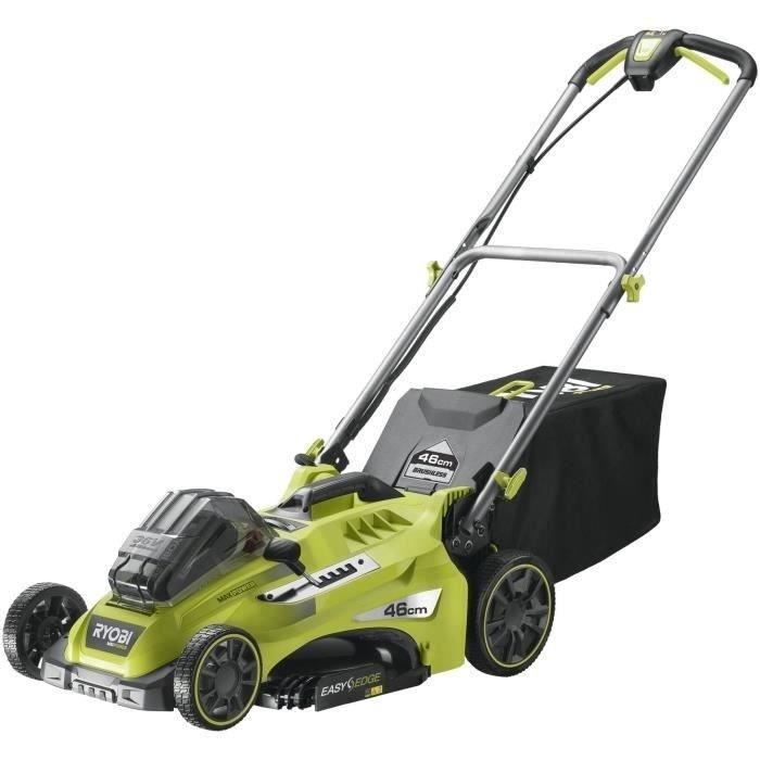 RYOBI - Tondeuse 36V MAXPOWER Power Assist Brushless - Ø coupe 46 cm - ramassage/mulching + batterie 5 Ah & charg. - RLM36X46H50PG