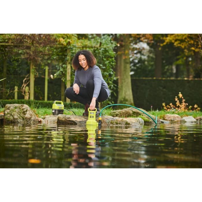 RYOBI - Pompe d'évacuation 18V - 4 200 l/h - immersion maxi. 5 m - IPX7 - minuterie 3 réglages - vendue sans batterie - RY18SPA-0
