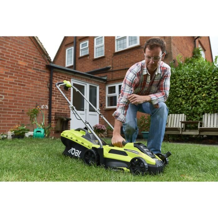 RYOBI - Tondeuse 1300 W - ÿ coupe 33 cm - ramassage et mulching - RLM13E33S