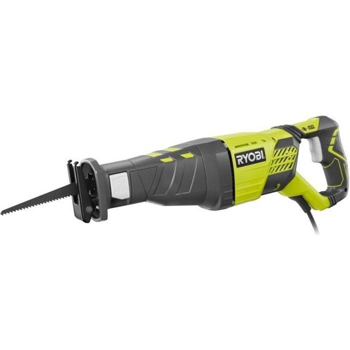 RYOBI - Scie sabre 1 200 W - 3 000 cp/min - 200 mm bois - poignée anti-vibration + coffret, 3 lames & clé hexagonale - RRS1200-K