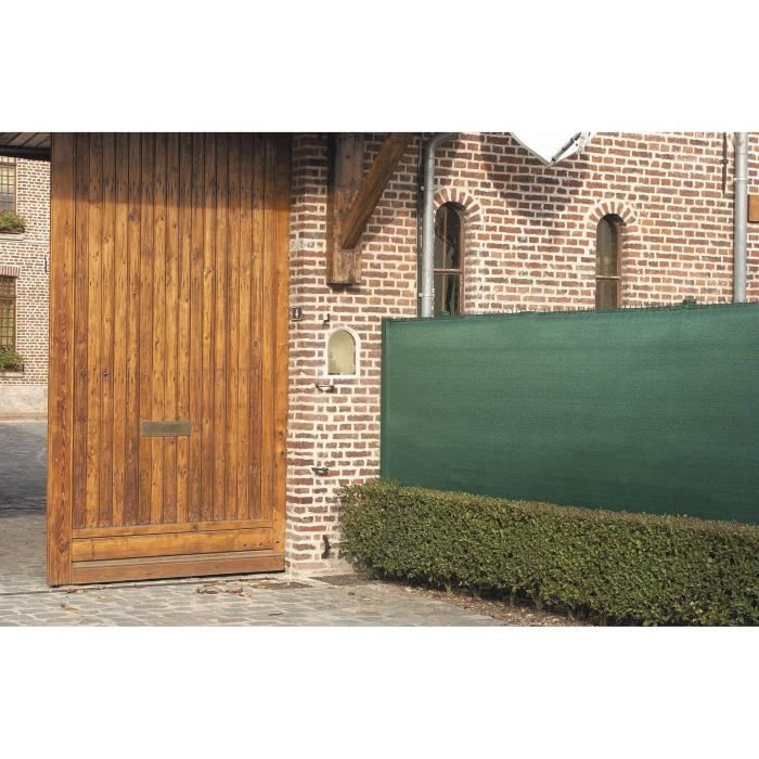Brise-vue - NATURE - 1x3 m - Occultant 4/5 - Anti-UV - Boutonniere de fixation haut & bas - 200 g/m˛ - Vert