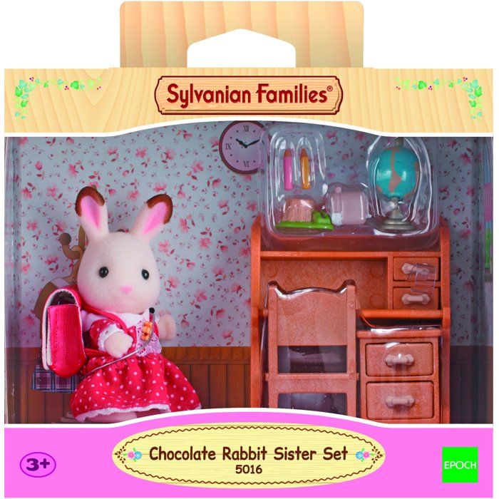 La fille Lapin Chocolat et bureau - Sylvanian Families - 5016