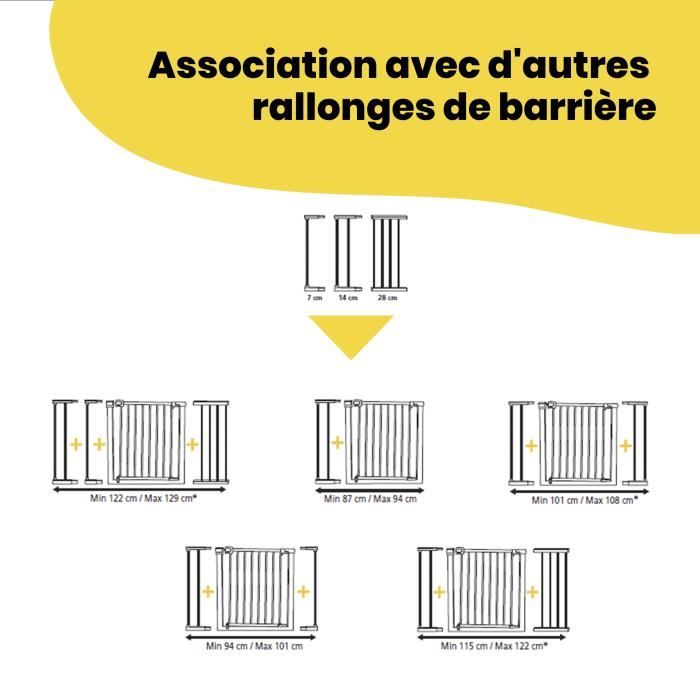 Safety 1st Extension de barriere de sécurité 14 cm Métal Noir