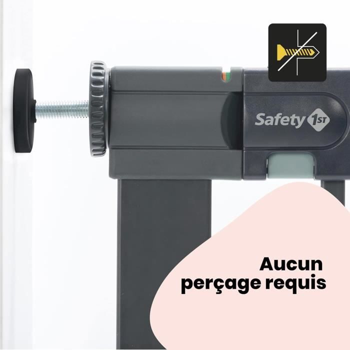 Barriere de sÈcuritÈ enfant Easy Close Metal - SAFETY 1ST - RÈglable de 73 a 80 cm - Anthracite - MÈtal