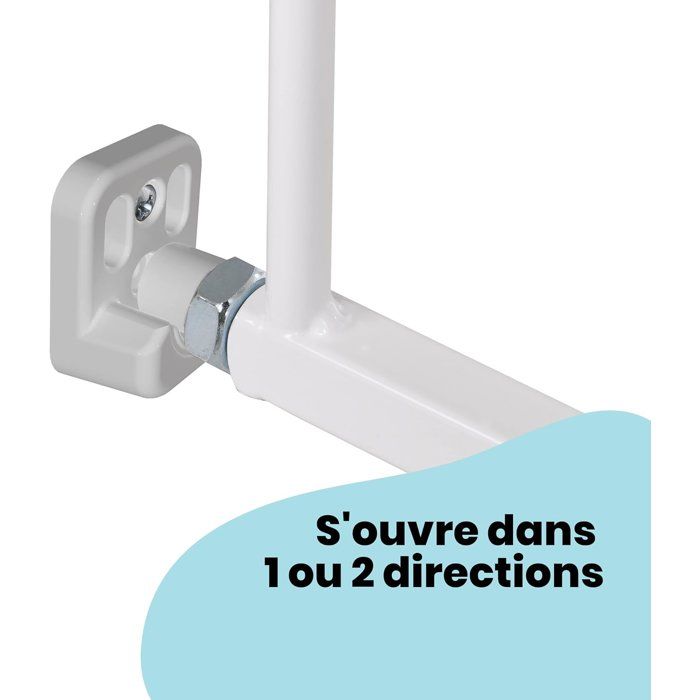 SAFETY 1ST Barriere de sécurité wall-fix extending, largeur de 62 a 102 cm, Ouverture d'une main des 2 sens - métal blanc, fixation