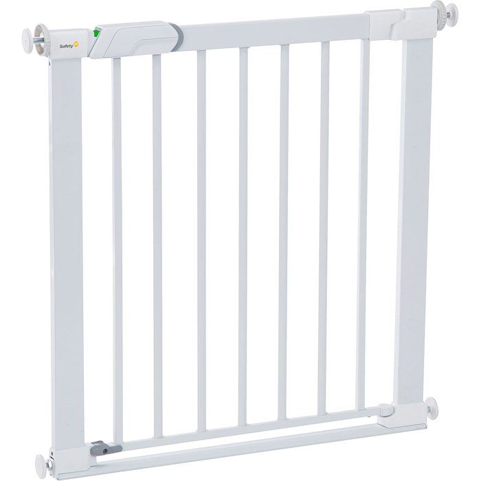 Barriere de sécurité Flat Step - SAFETY 1ST - Blanc - Métal - 73-80 cm - Pression sans vis ni perçage, barre de sol plate