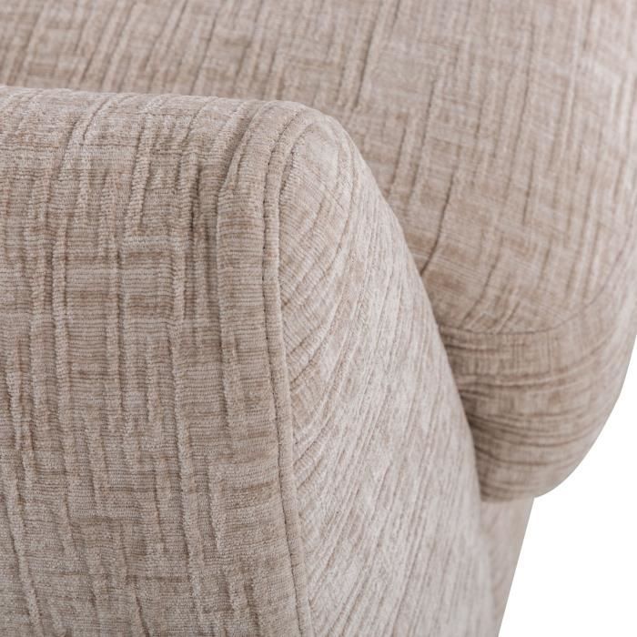 Canapé convertible express - 2 / 3 places - SAFIA - Tissu gauffré - Beige - Matelas 15 cm - 206 x 105 x 76/94 cm - DUNLOPILLO