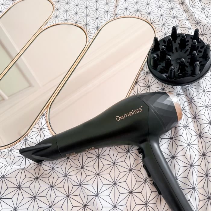 Seche-Cheveux - SAINT ALGUE - Demeliss SALON SERIES 2200W - Moteur Professionnel AC - Tourmaline Ionique - Concentrateur & Diffuseur