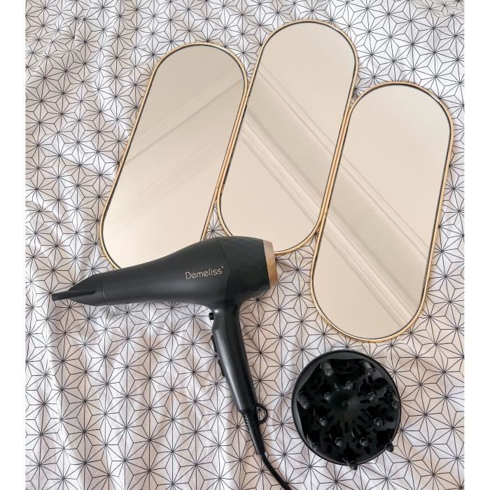 Seche-Cheveux - SAINT ALGUE - Demeliss SALON SERIES 2200W - Moteur Professionnel AC - Tourmaline Ionique - Concentrateur & Diffuseur