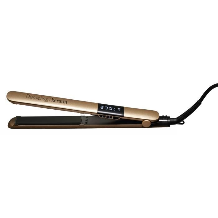 Lisseur - SAINT ALGUE - Demeliss Kera-GOLD 2 en 1 - Lisse & Boucle - Plaques Infusées Kératine - Température 150 a 230°C