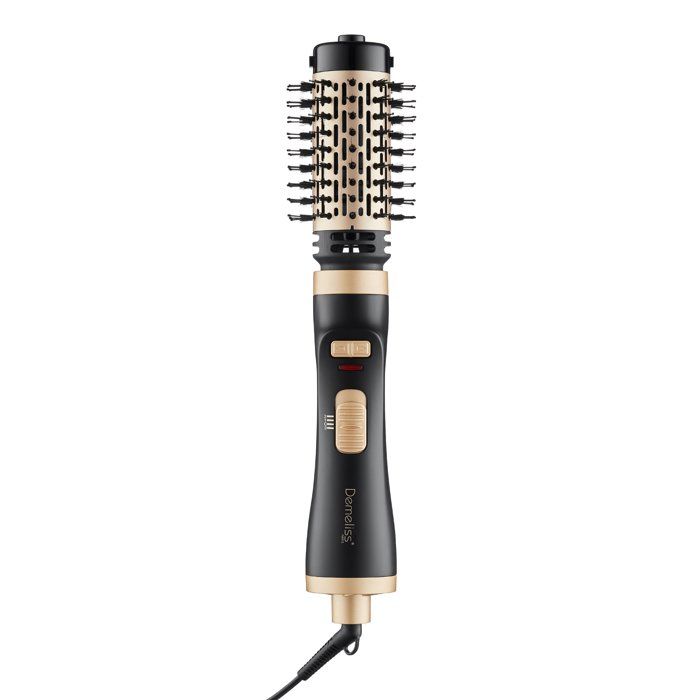 Brosse soufflante rotative - SAINT ALGUE - Demeliss Salon Blow Brush - 1000 W - 2 tetes - 3 températures - Noir / Or
