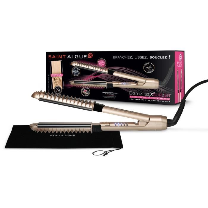 Lisseur - SAINT ALGUE - SAINT ALGUE- Lisseur Boucleur Demeliss XCURLER 2 en 1 - Design Exlusif Anti-Brűlures - 5 Températures