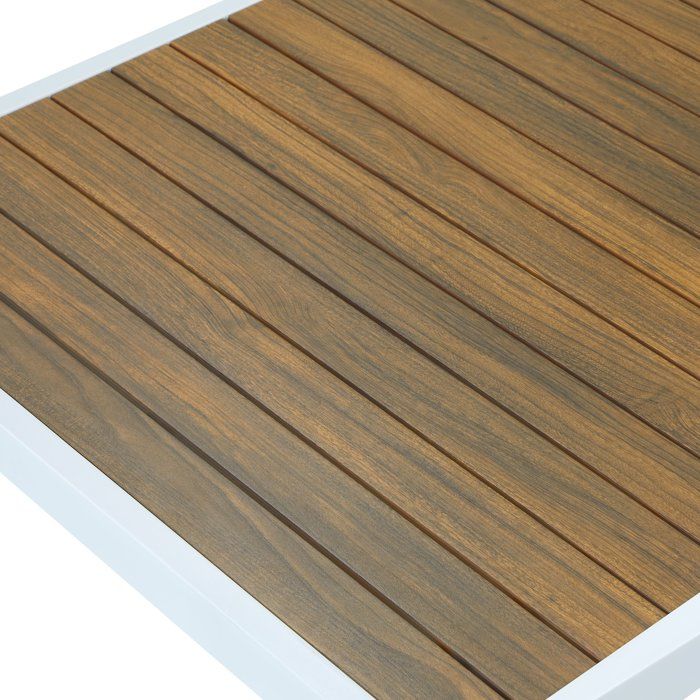 Salon de jardin canapé d'angle - Aluminium - 4 personnes - OLANA - Blanc et beige