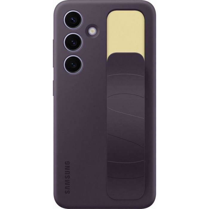 Coque et Ètui tÈlÈphone mobile Samsung Coque silicone avec laniere pour Galaxy S24 Violet FoncÈ