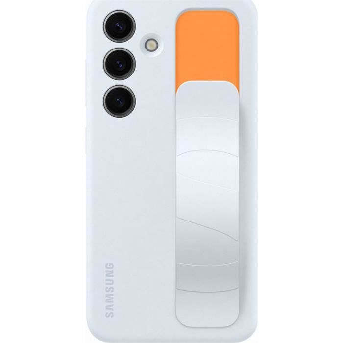 Coque et Ètui tÈlÈphone mobile Samsung Coque silicone avec laniere pour Galaxy S24 Bleu Polaire