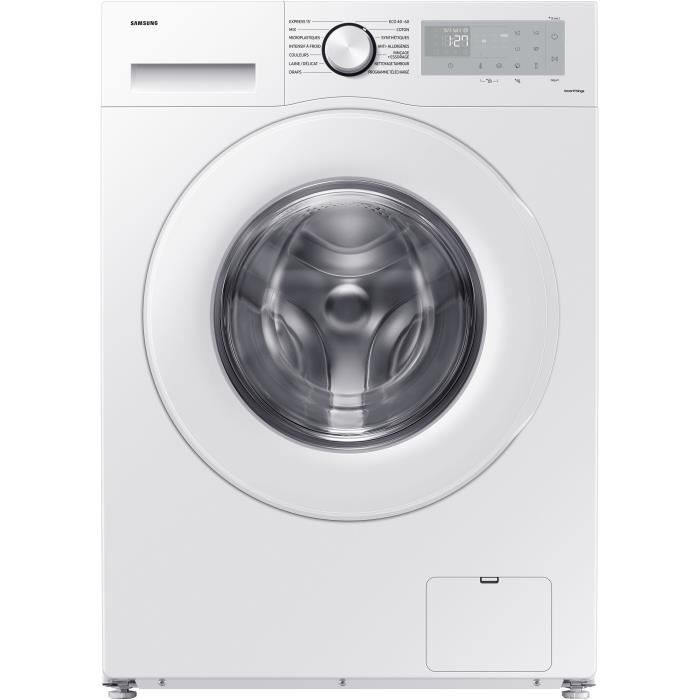 Lave-linge hublot SAMSUNG Ecobubble WW80CGC04DTH - 8 kg - Induction - L60cm - 1400 trs/min - Classe A - Blanc