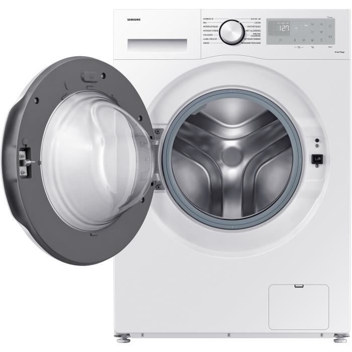 Lave-linge hublot SAMSUNG Ecobubble WW80CGC04DTH - 8 kg - Induction - L60cm - 1400 trs/min - Classe A - Blanc
