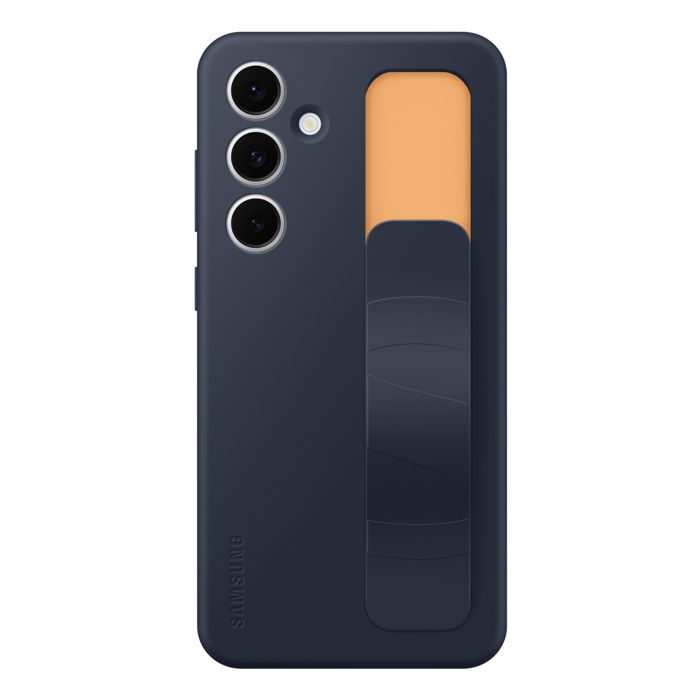 Coque en silicone avec laniere pour Samsung Galaxy S24 FE Bleu foncť