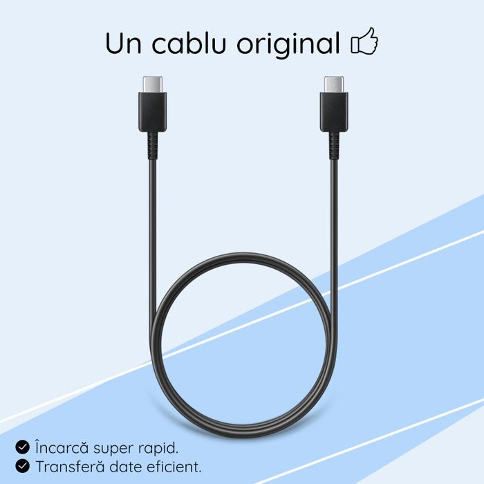 Cable USB Type C - USB Type C - Charge rapide 25W - SAMSUNG - 1 M - Noir