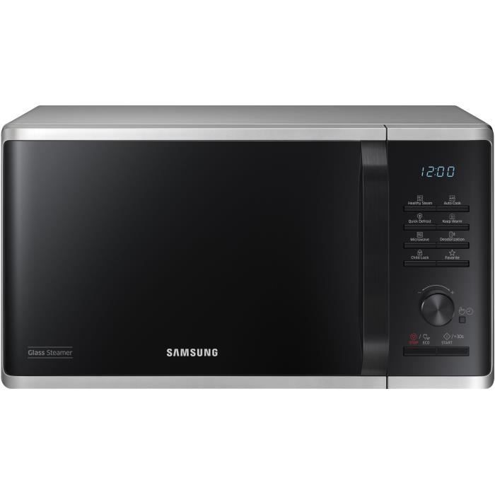 Micro-ondes solo - SAMSUNG - MS23K3555ES - Acier inoxydable - 23L - ContrÙle Èlectronique + bouton - Fonction maintien au chaud