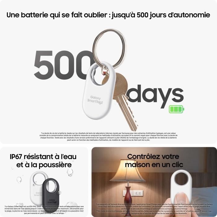 Accessoire pour téléphone mobile Samsung Galaxy SmartTag2 Noir