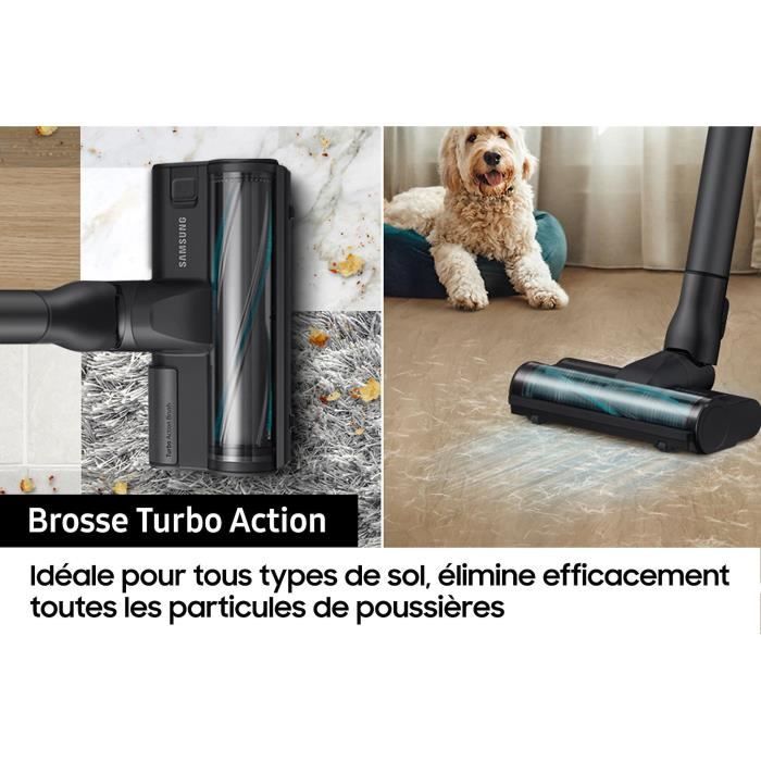 SAMSUNG Jet 75E Turbo - Aspirateur Balai sans Fil - Puissance 200 AW - Brosse Turbo Action