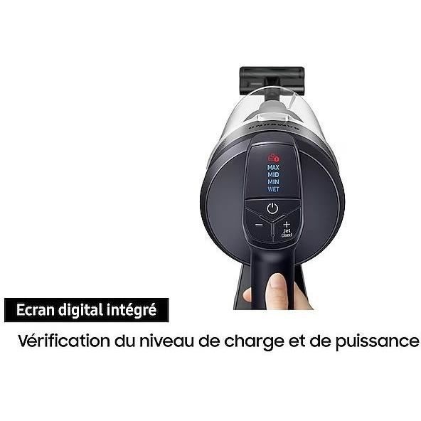 SAMSUNG Jet 75E Turbo VS20B75B1R4 - Aspirateur Balai - Puissance 200 AW - 60 minutes d'autonomie - Station de chargement 2-en-1