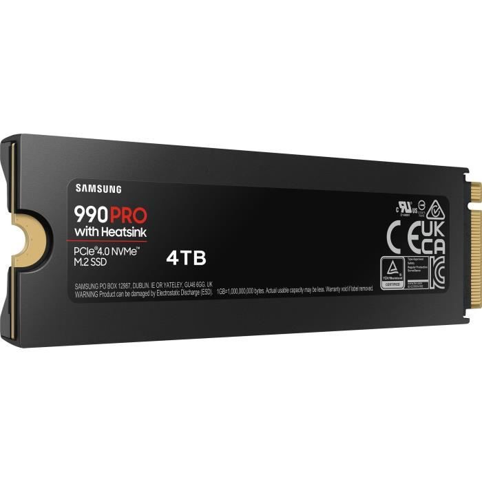 SAMSUNG SSD Interne 990 PRO avec dissipateur 4 To MZ-V9P4T0GW