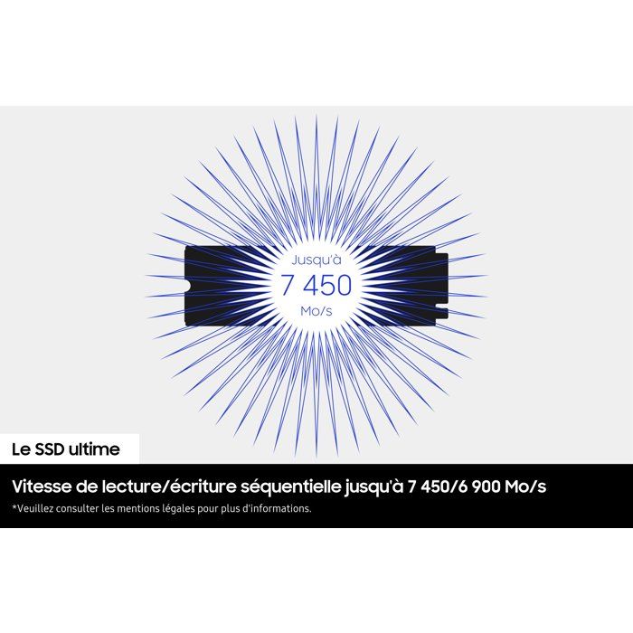 SAMSUNG - 990 PRO avec dissipateur- SSD Interne - 4 To - NVMe M.2 PCIe 4.0x4 - Vitesse lecture jusqu'a 7 450 Mo/s