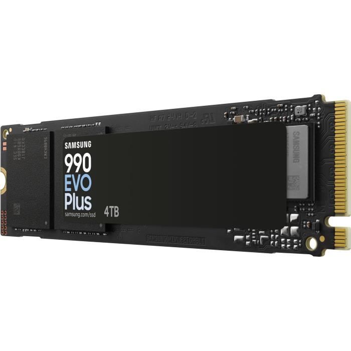SSD Interne - SAMSUNG - 990 EVO Plus 4 To - NVMe M.2 PCIe 4.0x4 - Vitesse lecture jusqu'a 7 250 Mo/s