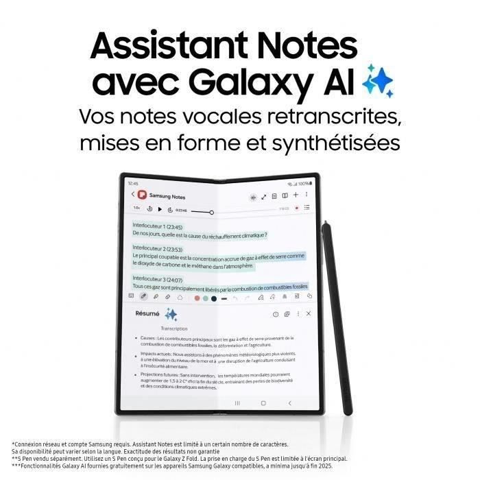 Samsung Galaxy Z Fold6 Smartphone 256 Go Bleu