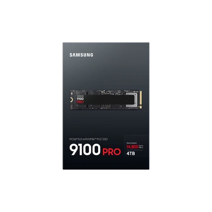 Samsung - 9100 PRO - SSD Interne - NVMe M.2 PCIe 5.0 x4 - 4 To - Vitesse de lecture jusqu'a 14 800 Mo/s - MZ-VAP4T0BW