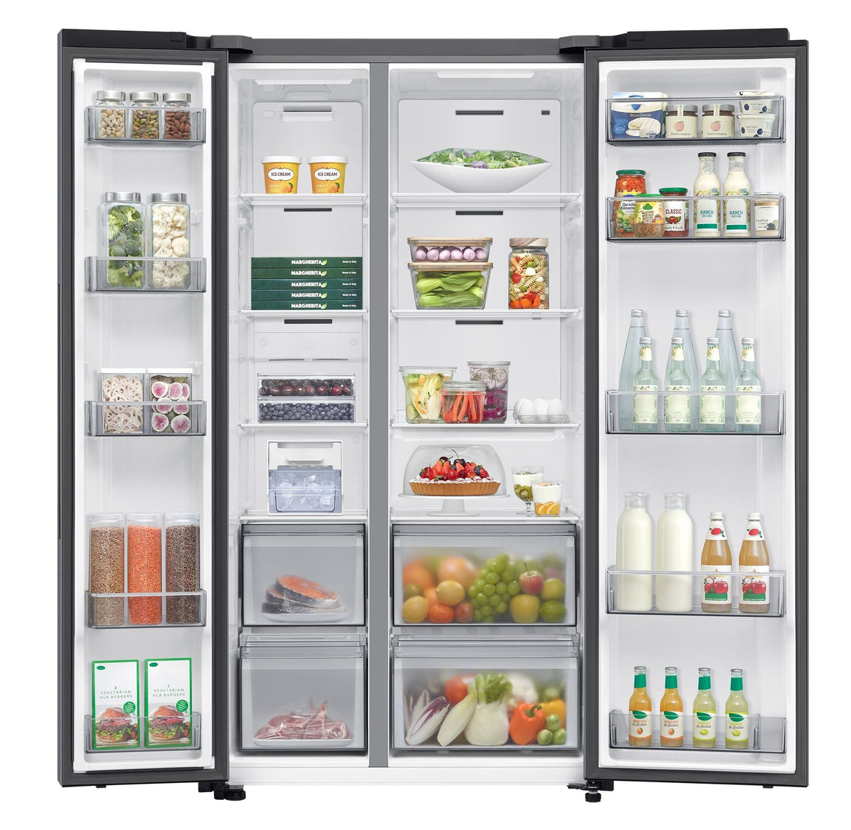 Réfrigérateur américain - SAMSUNG - RS70F65QET - 2 portes - 659 L - Classe E - Platinum Inox