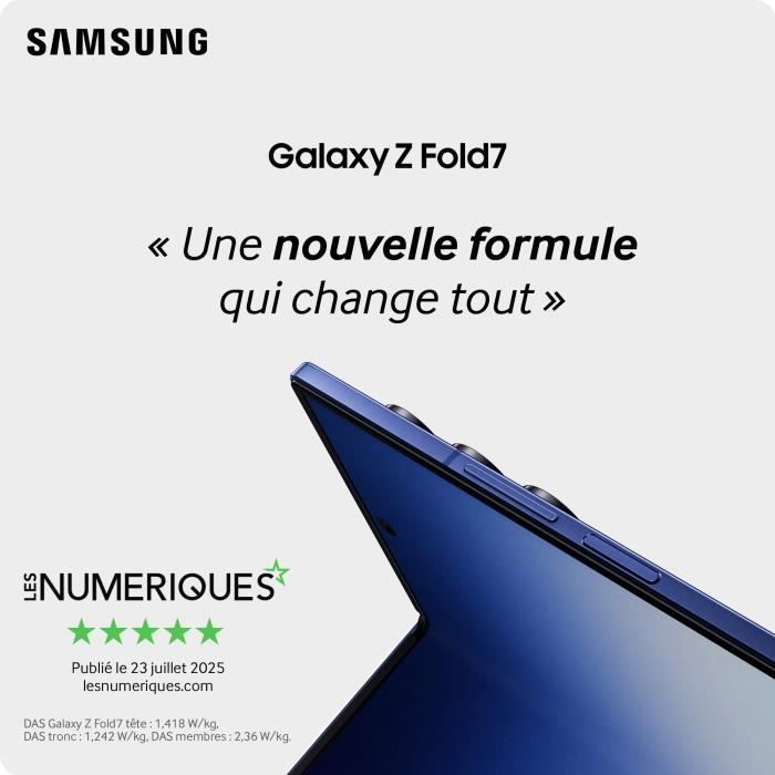 Samsung Galaxy Z Fold7 5G Smartphone 256 Go Noir Absolu