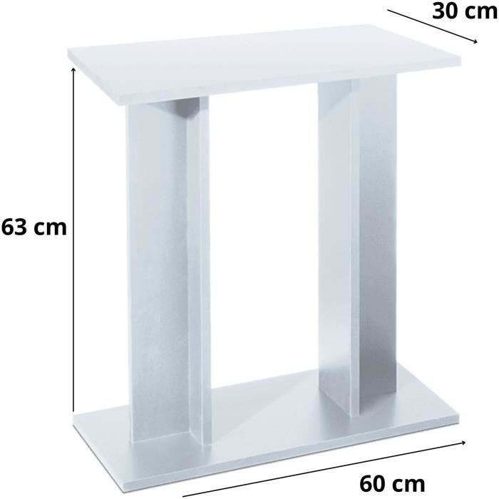 Meuble 60 cm pour Aquarium - Blanc - Montage facile - Design moderne