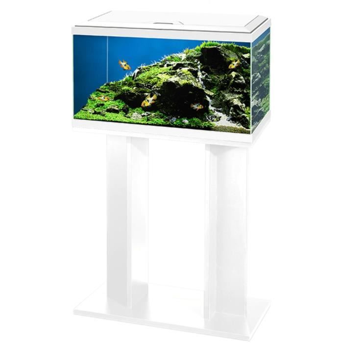 Meuble 60 cm pour Aquarium - Blanc - Montage facile - Design moderne