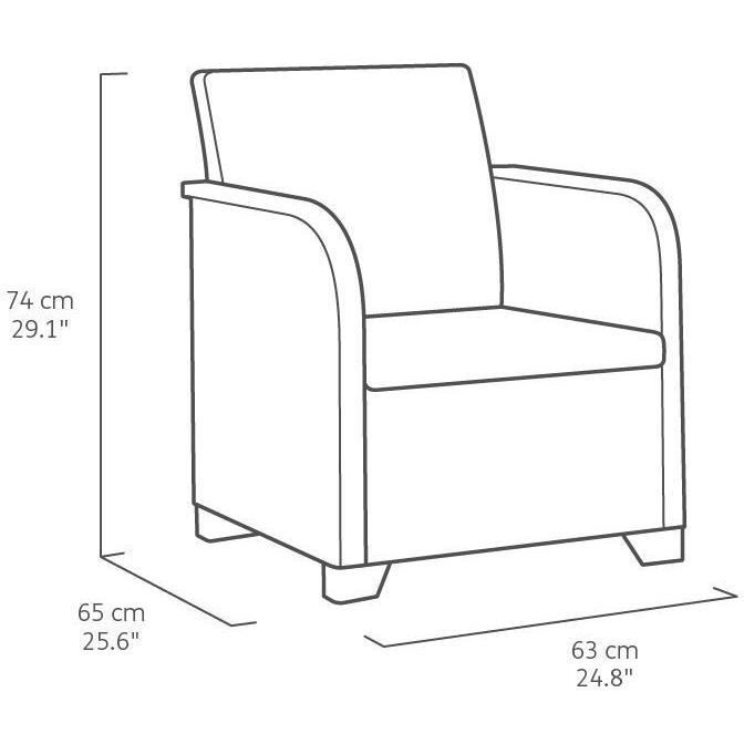 Salon de jardin - en résine imitation rotin tressé - Allibert by KETER - 4 personnes - SanRemo - Cappuccino