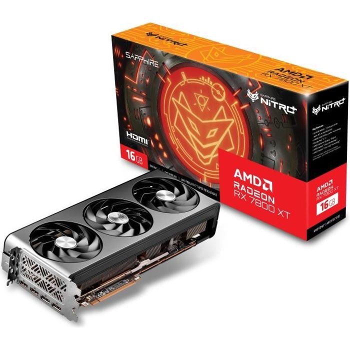 SAPPHIRE - Carte Graphique - NITRO+ AMD RADEONô RX 7800 XT GAMING OC 16GB - GDDR6 - DUAL HDMI / DUAL DP