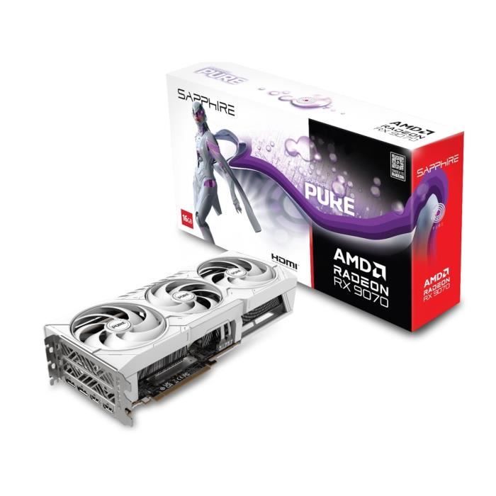 SAPPHIRE - Carte graphique - PURE AMD RADEON RX 9070 GAMING OC - 16 GB - Dual HDMI / Dual DP