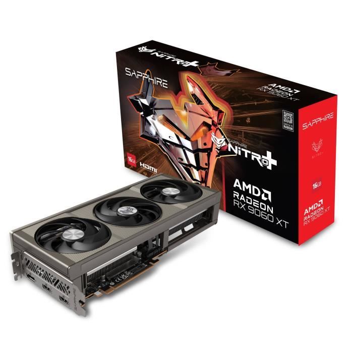 SAPPHIRE - Carte graphique - NITRO+ AMD RADEON RX 9060 XT GAMING OC - 16GB - DUAL HDMI / DP