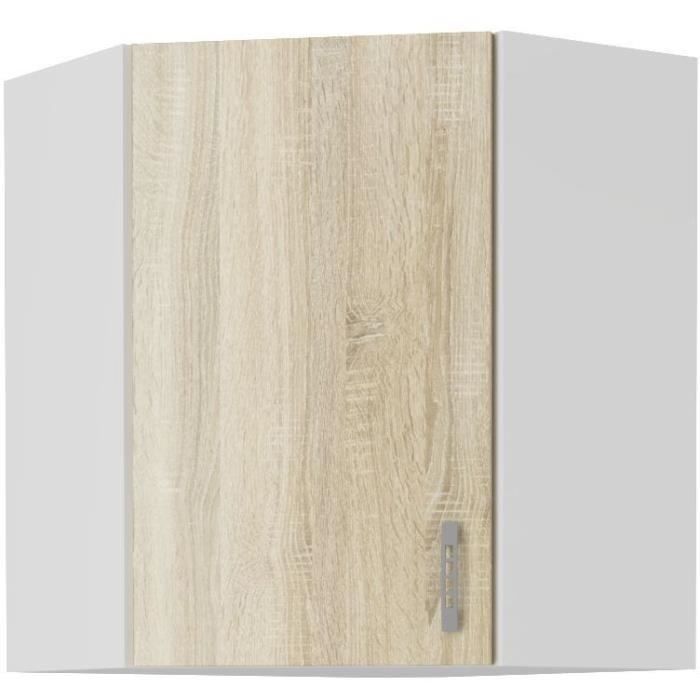 SARA Meuble haut d'angle - Décor chene sonoma - L59xP59xH71,5 cm