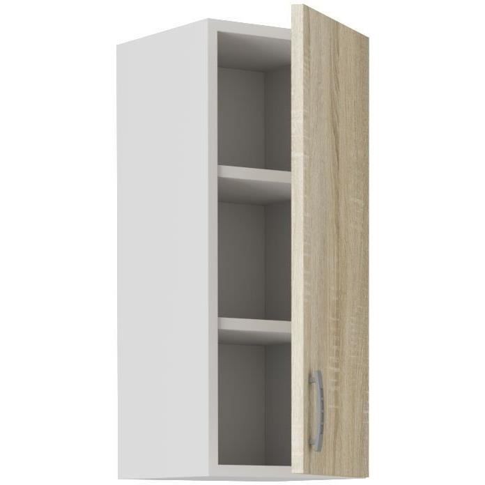 SARA Meuble haut - 1 porte - Décor chene sonoma - L30 x P31 x H71,5 cm
